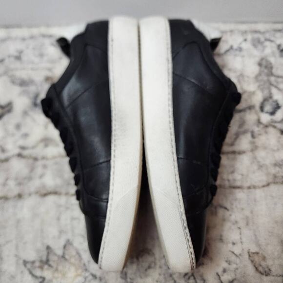 AllSaints Sheer Leather Sneakers In Black White Bicolor - Picture 3 of 14